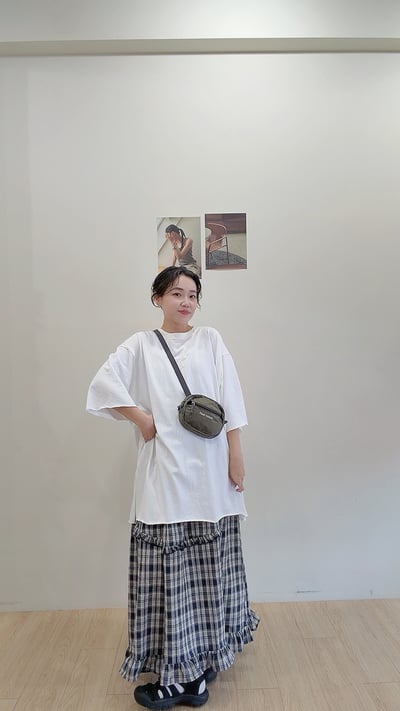 格紋花邊長洋9