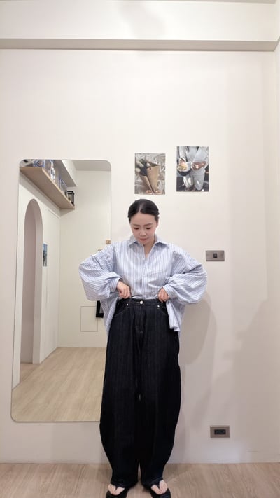 後調節直條牛仔寬褲3