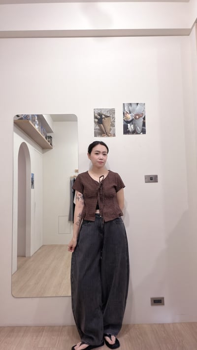 後調節直條牛仔寬褲6