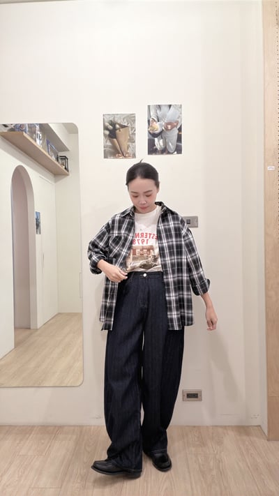 簡約格紋襯衫3