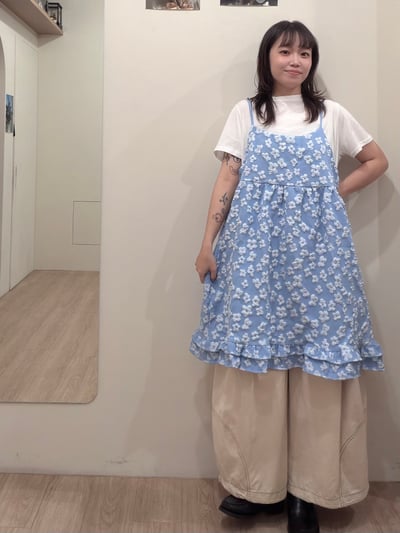 立體小花背心短洋5