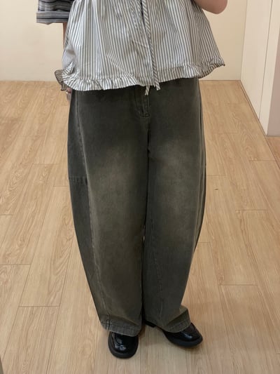 本週必買！刷色牛仔繭型褲5