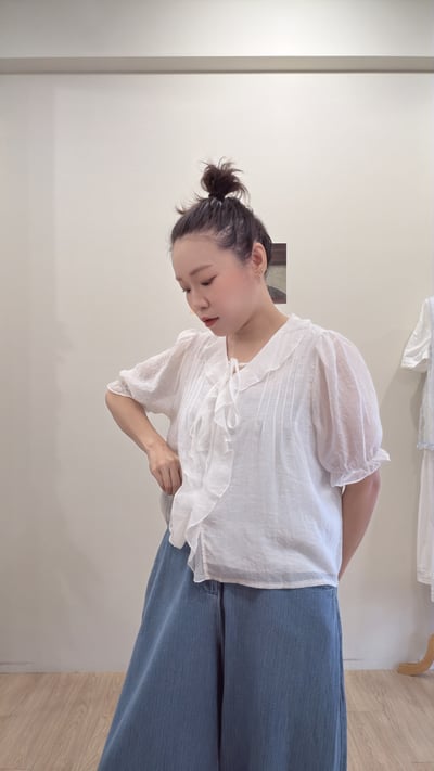 V領滾邊短袖衫3