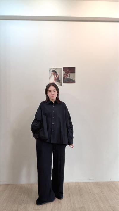 腿長壓摺慵懶褲6