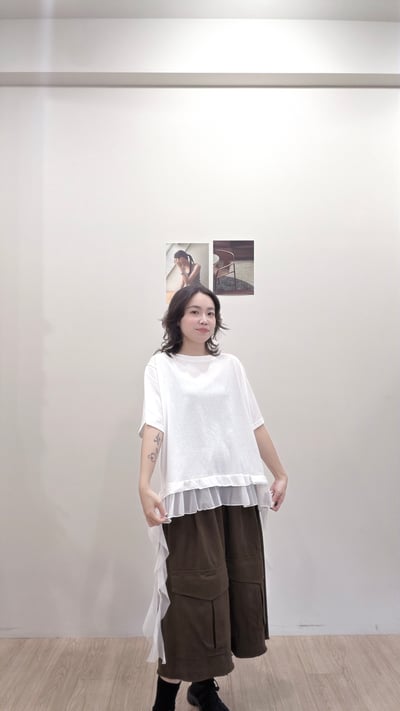 日感飄帶拼接Tee3