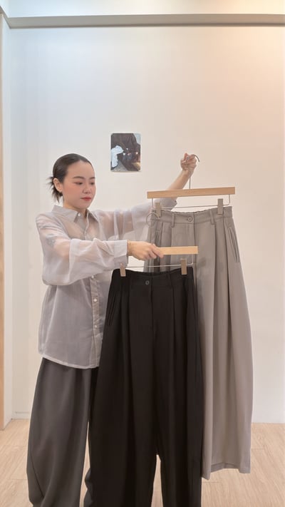 率性壓褶西裝寬褲2