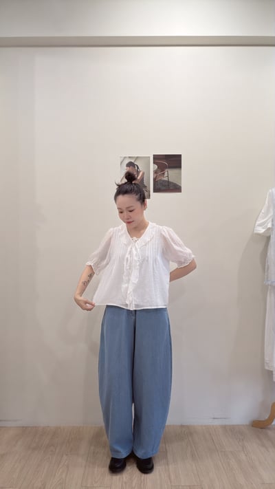 V領滾邊短袖衫5
