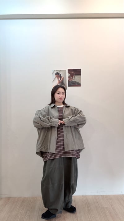 撞色領條紋寬寬tee4