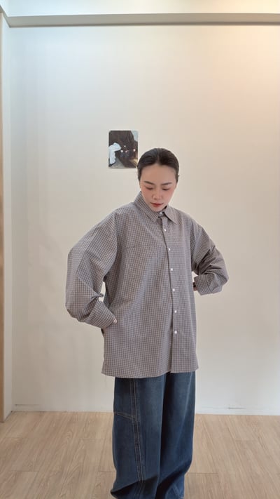 文青小格子襯衫3