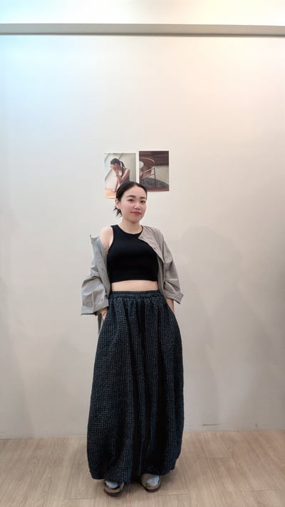 日感花苞格紋褲4