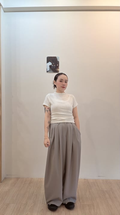 率性壓褶西裝寬褲5