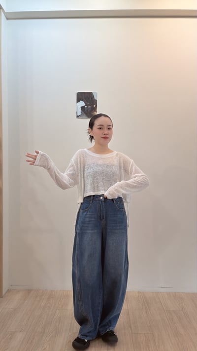 慵懶抽繩薄針織寬衫4