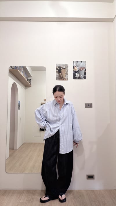 後調節直條牛仔寬褲4