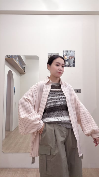 撞色條紋針織4