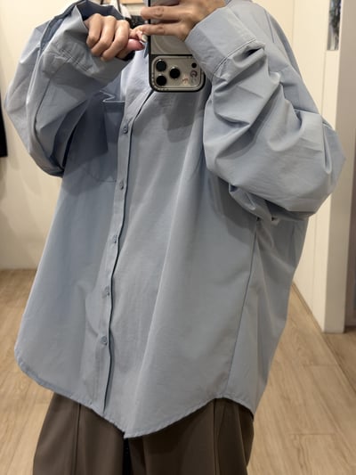 個性挺版寬襯衫1