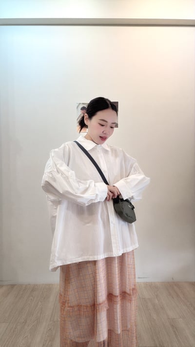 格子柔紗細肩帶洋5