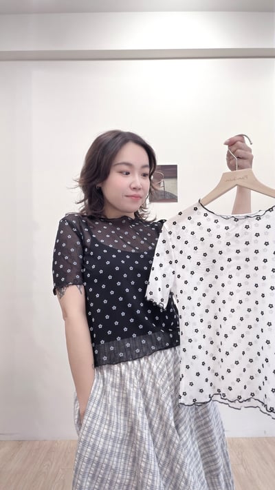 滿滿小花透膚衫2