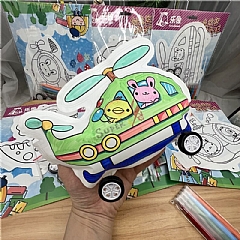 【現 貨】可愛著色DIY手繪氣球塗鴉畫填色配水彩筆車車(不挑色)(影片必看)5