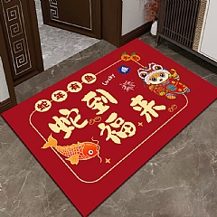 12025蛇年新年入戶地墊耐髒地墊水晶絨腳墊浴室吸水防滑地毯(影片必看)2