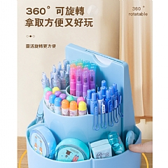 自律養成好習慣 打卡器360度旋轉筆筒二合一 置物架 兒童學生桌面多功能收納盒(影片必看)5