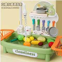 洗碗機台玩具洗菜池盆H364A水龍頭循環電動過家家廚房(影片必看)7
