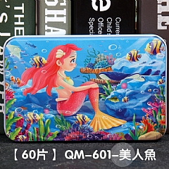 早教木質拼圖活潑卡通早教益智拼圖【60片】鐵盒(影片必看)2