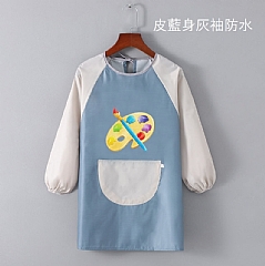 幼兒園學校吃飯衣長罩衣畫室防水畫衣反穿衣4