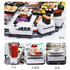 迴轉壽司軌道火車迴轉壽司軌道火車 含壽司完整配件 高鐵壽司機 639-1玩具軌道電動火車5