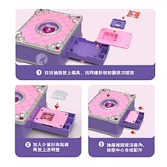 百變魔法書 ZZ11百變魔法書DIY貼紙機公主百寶箱咕卡機女孩玩具化妝盒(影片必看)3