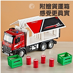電動貨櫃車大號電動貨櫃D-8678合金汽車模型升降聲光迴力玩具車(影片必看)3