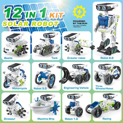 STEM太陽能12合1機器人DIY拼裝組 703 兒童科學實驗益智玩具(影片必看)1