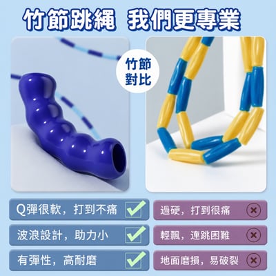 兒童專用軟珠竹節跳繩幼兒園中考專用跳繩小學生體育用品跳繩(影片必看)6