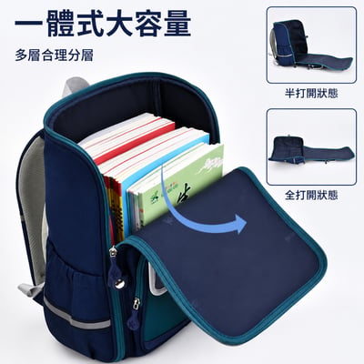 小學生大容量雙肩書包｜氣墊背帶｜撞色條紋設計(影 片 必看)4
