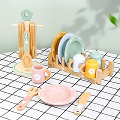 木製兒童甜品下午茶仿真餐具組益智廚房-餐具組(影片必看)2
