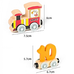 A-新款12節數位火車木製磁性數字小火車 早期教育數字顏色認知配對積木玩具拖拉車(影片必看)7