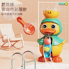 萌萌鴨吸盤轉轉樂噴水鴨旋轉水車洗澡玩具BBQ18008(影片必看)3