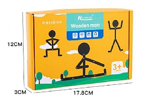 益智早教創意圖案運動小木人智力啟蒙木製(影片必看)8