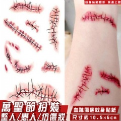 萬聖節 造型 貼紙血跡傷疤痕圖案 轉印貼紙1