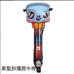 萬聖節復活節 幼兒園道具小禮物 蝙蝠南瓜手持棒鋁膜氣球6