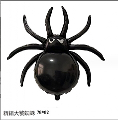 【現貨 】超大 萬聖節鋁膜氣球蜘蛛網搞怪萬聖節 黑色蜘蛛氣球套裝模擬造型4