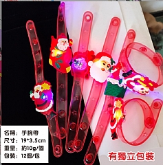 聖誕手環聖誕節戒指項鍊雪老人頭飾鹿角拍拍兒童成人發光玩具(影片必看)2