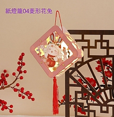 花燈創意新年 元宵 春節兔子燈籠手DIY材料手提發光燈籠3