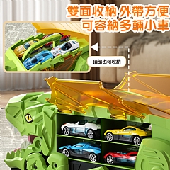 【 現貨】B- 恐龍吞食軌道收納車(配六台合金車)YM333-3(影片必看)綠色-紅色3
