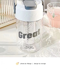 水杯女生高顏值大容量運動帶茶隔學生上班族杯子_600ml 水壺5
