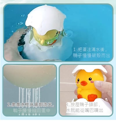 小鴨噴水洗澡玩具CY165 自動噴泉戲水玩具 寶寶浴室玩具 英文彩盒(影片必看)3