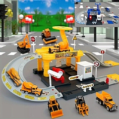 軌道停車場模型車場景62929玩具組合金小車機構(影片必看)3