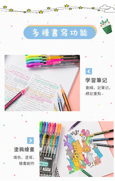 12/24/36色糖果色閃光筆 手帳記號筆 螢光筆 彩色標記筆 (影片必看)7