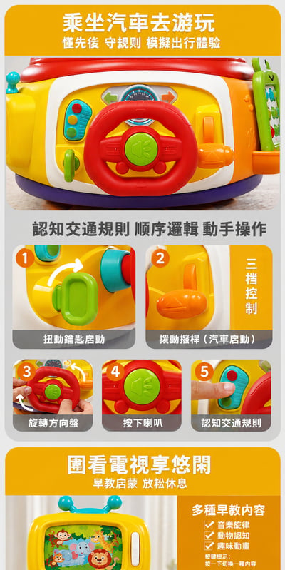 多功能啟蒙百寶箱 01558 兒童早教玩具 忙碌百寶箱 音樂感統玩具 七面益智學習盒(影片必看)8