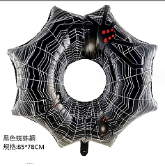 【現貨 】超大 萬聖節鋁膜氣球蜘蛛網搞怪萬聖節 黑色蜘蛛氣球套裝模擬造型7