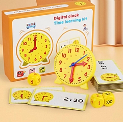 (代購)-教具多功能數字時鐘銜接認知拼圖學習益智套裝1